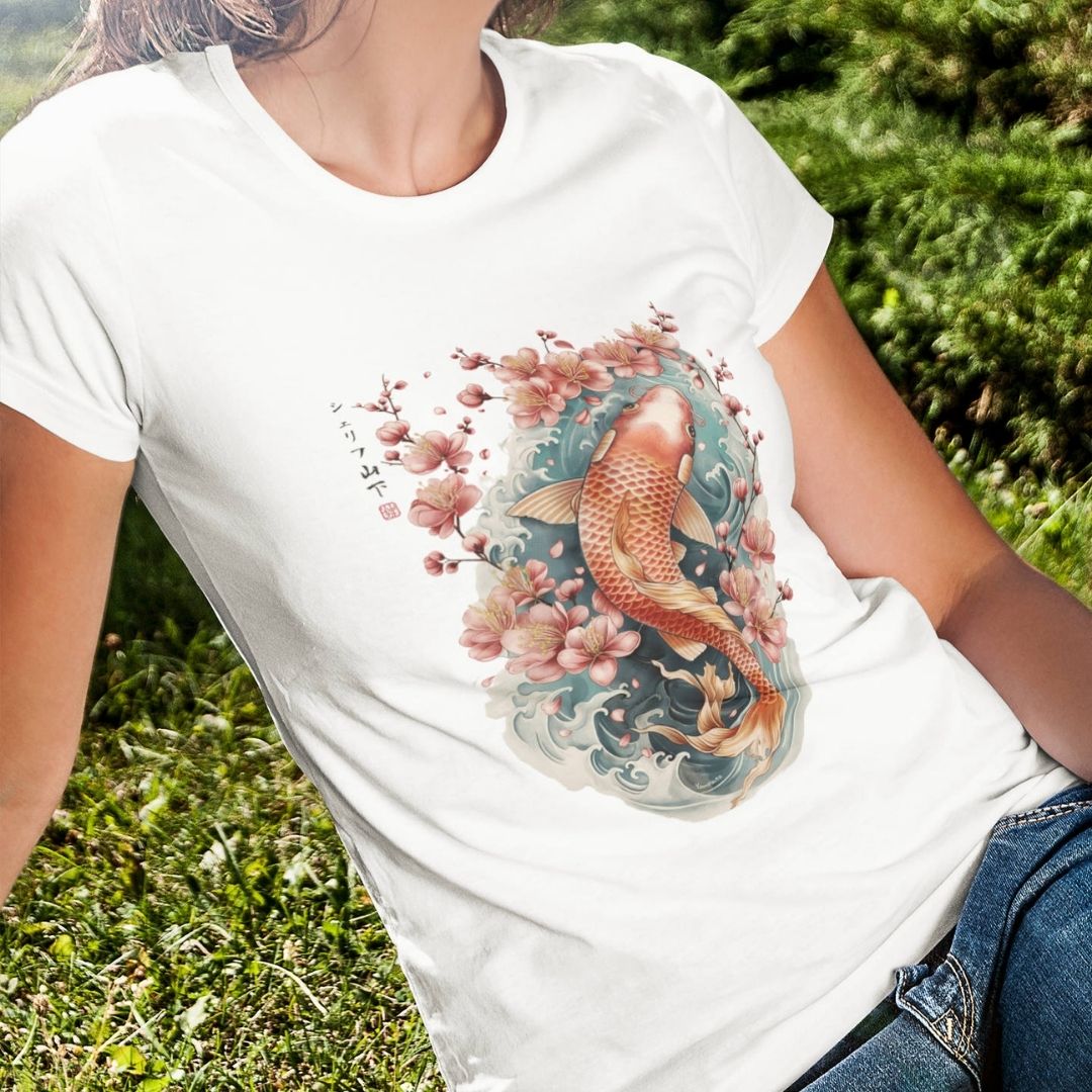 KOI – Visible Sign T-Shirt (Damen, Weiß) | YAMASHITA