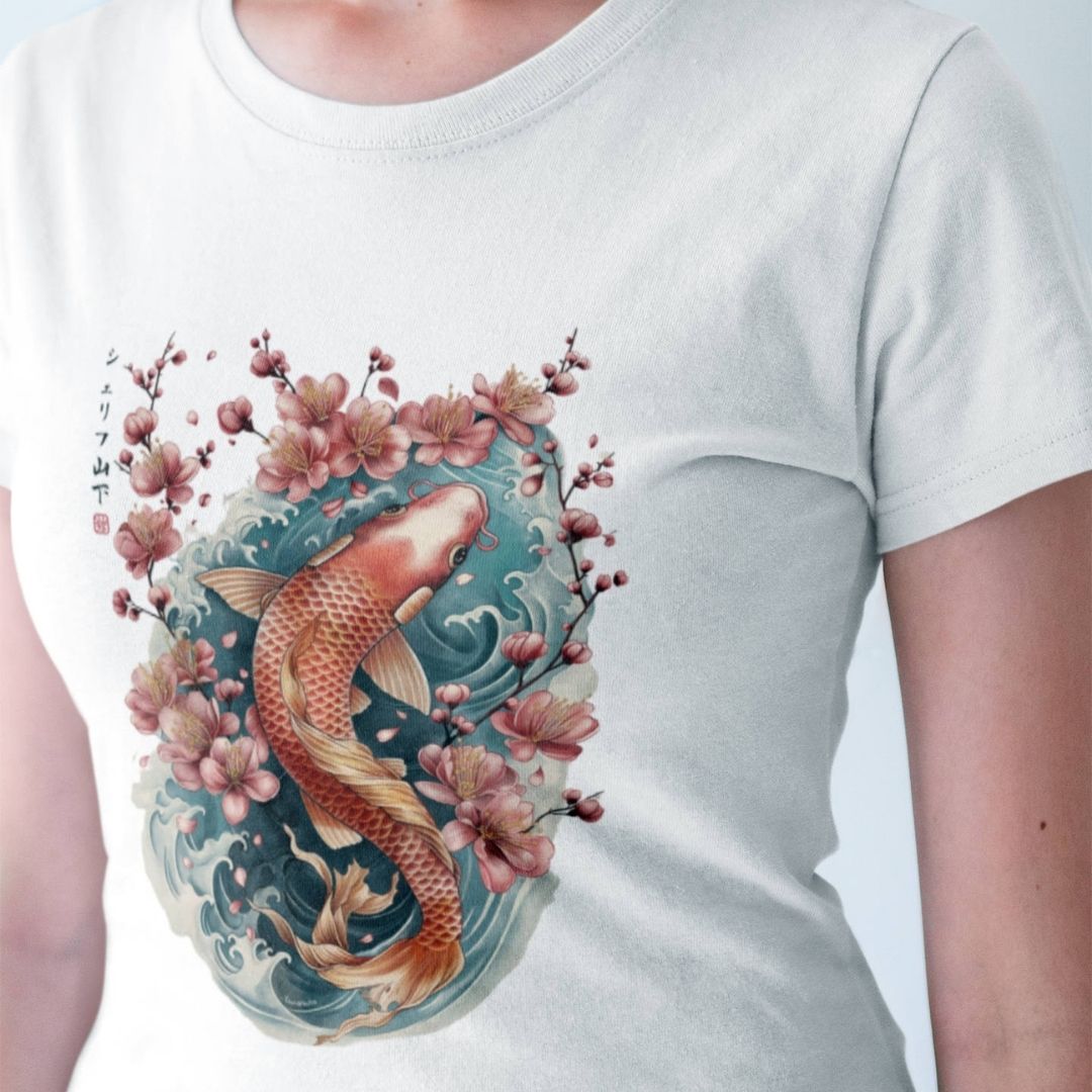 KOI – Visible Sign T-Shirt (Damen, Weiß) | YAMASHITA