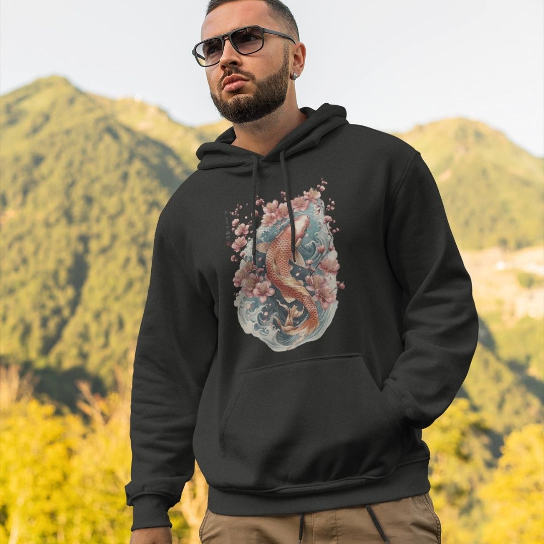 KOI – Visible Sign Hoodie (Unisex, Schwarz, Frontprint) | YAMASHITA