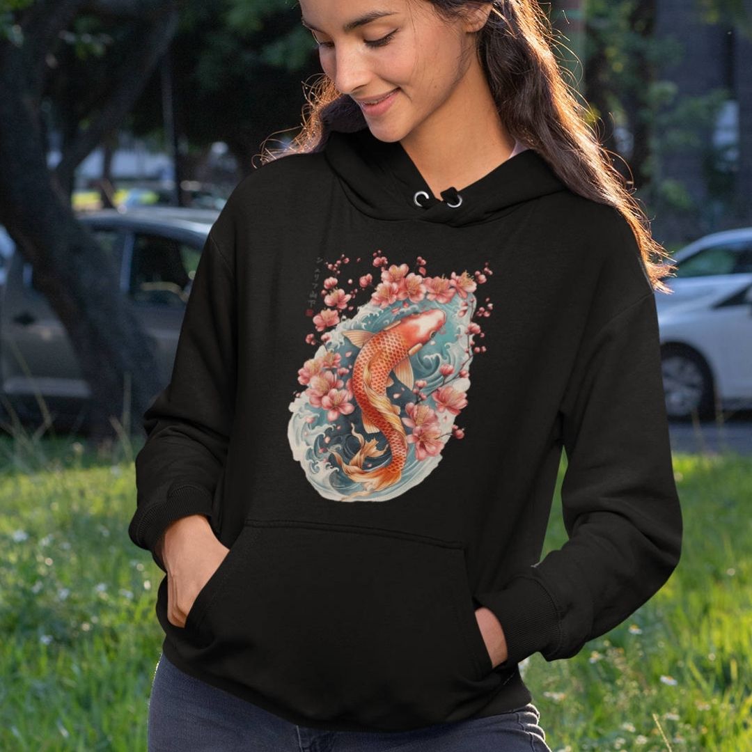 KOI – Visible Sign Hoodie (Unisex, Schwarz, Frontprint) | YAMASHITA