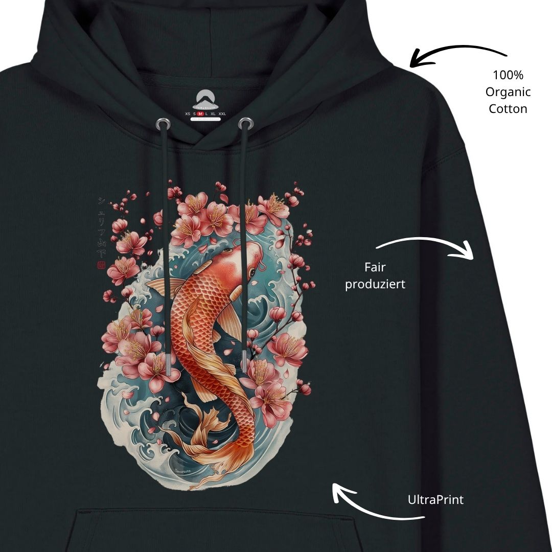 KOI – Visible Sign Hoodie (Unisex, Schwarz, Frontprint) | YAMASHITA