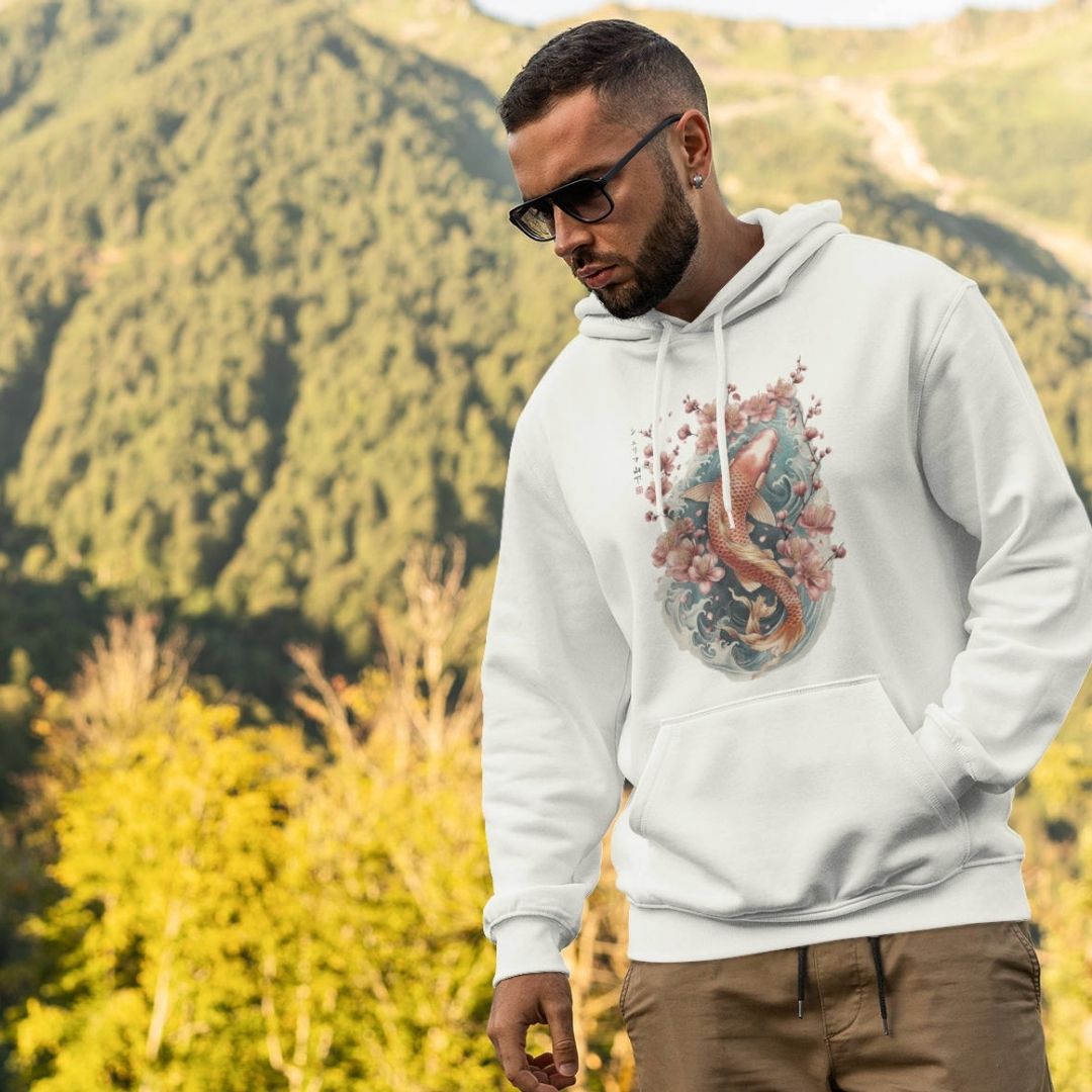 KOI - Visible Sign Hoodie (Unisex, Off-White, Frontprint) | YAMASHITA