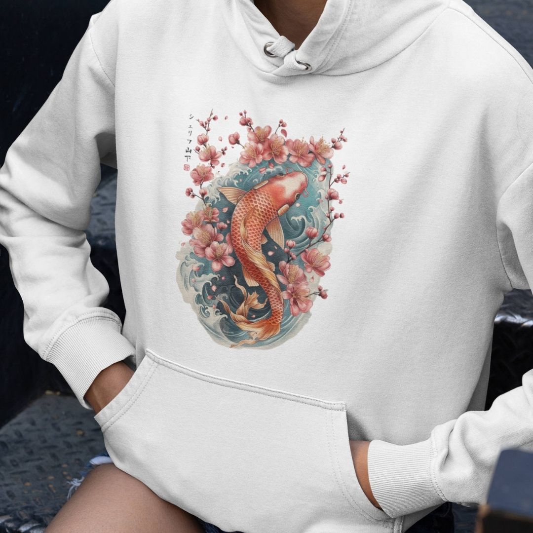 KOI - Visible Sign Hoodie (Unisex, Off-White, Frontprint) | YAMASHITA