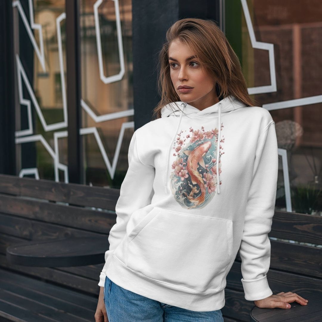 KOI - Visible Sign Hoodie (Unisex, Off-White, Frontprint) | YAMASHITA