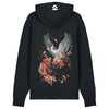 CRANE & FLOWER – Visible Sign Hoodie (Unisex, Schwarz, Backprint) | YAMASHITA