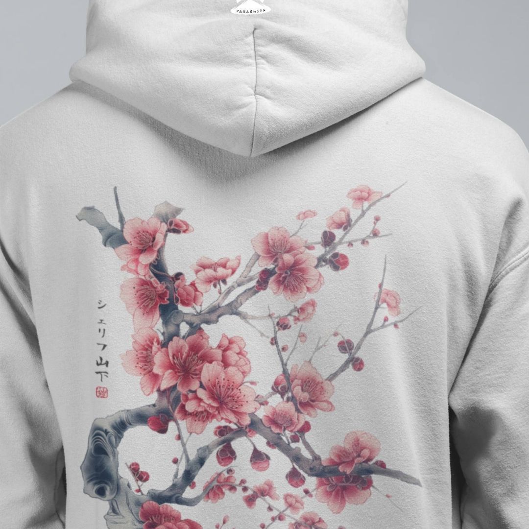 SAKURA – Visible Sign Hoodie (Unisex, Off-White, Backprint) | YAMASHITA