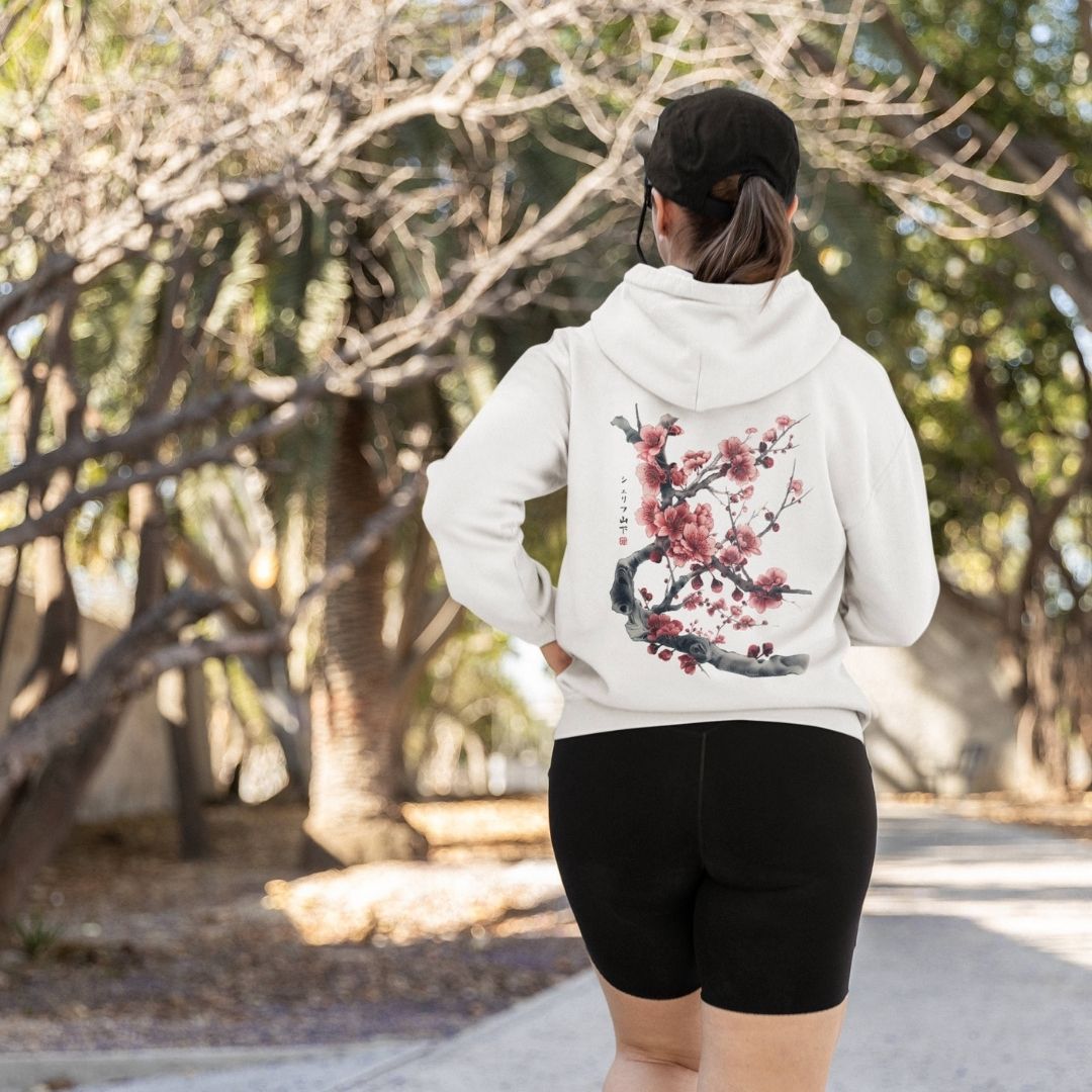 SAKURA – Visible Sign Hoodie (Unisex, Off-White, Backprint) | YAMASHITA