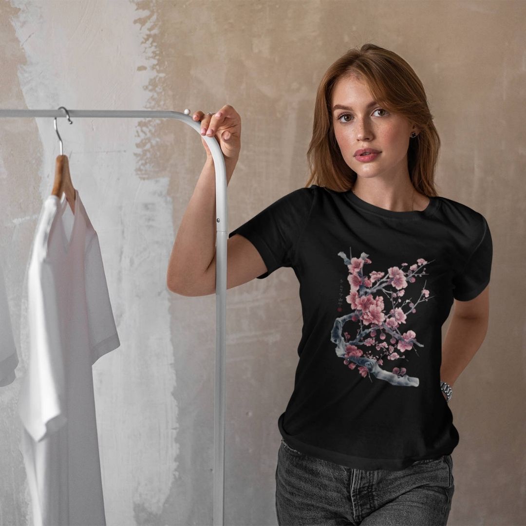 SAKURA – Visible Sign T-Shirt (Damen, Schwarz) | YAMASHITA