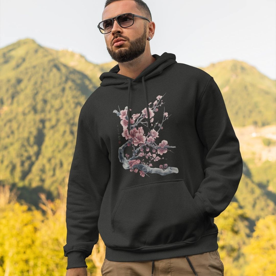 SAKURA – Visible Sign Hoodie (Unisex, Schwarz, Frontprint) | YAMASHITA