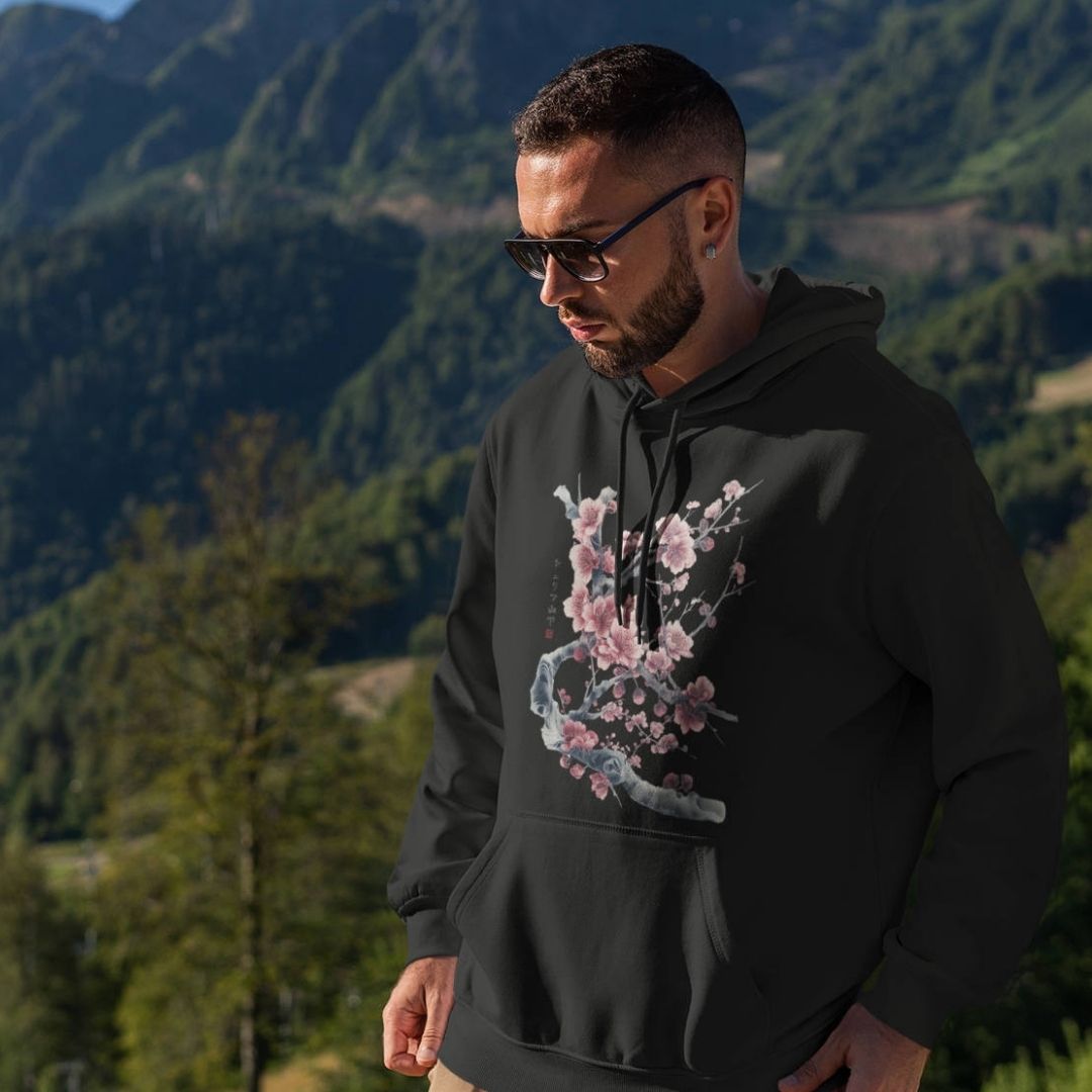 SAKURA – Visible Sign Hoodie (Unisex, Schwarz, Frontprint) | YAMASHITA