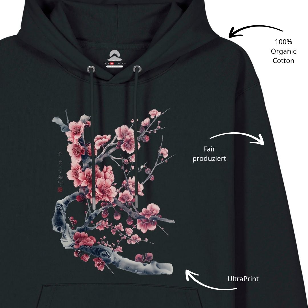 SAKURA – Visible Sign Hoodie (Unisex, Schwarz, Frontprint) | YAMASHITA