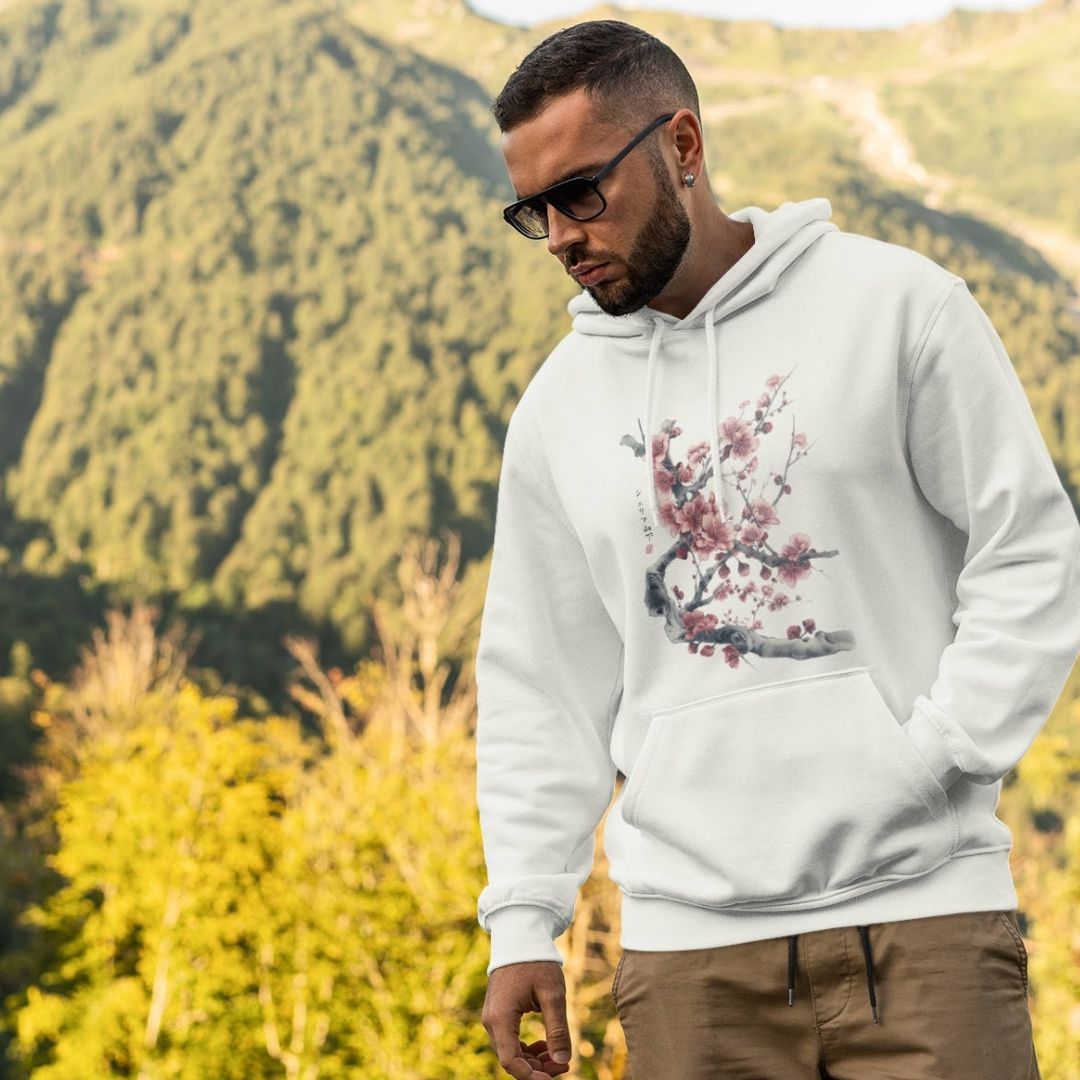 SAKURA – Visible Sign Hoodie (Unisex, Off-White, Frontprint) | YAMASHITA