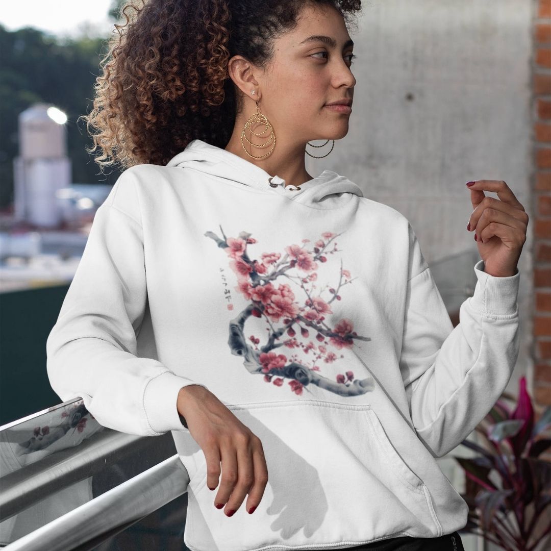 SAKURA – Visible Sign Hoodie (Unisex, Off-White, Frontprint) | YAMASHITA