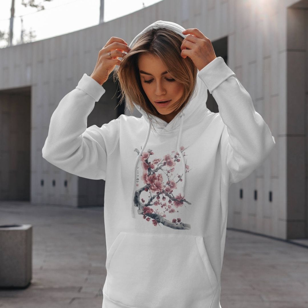 SAKURA – Visible Sign Hoodie (Unisex, Off-White, Frontprint) | YAMASHITA