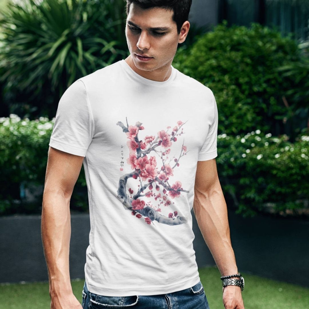 SAKURA – Visible Sign T-Shirt (Herren, Weiß) | YAMASHITA