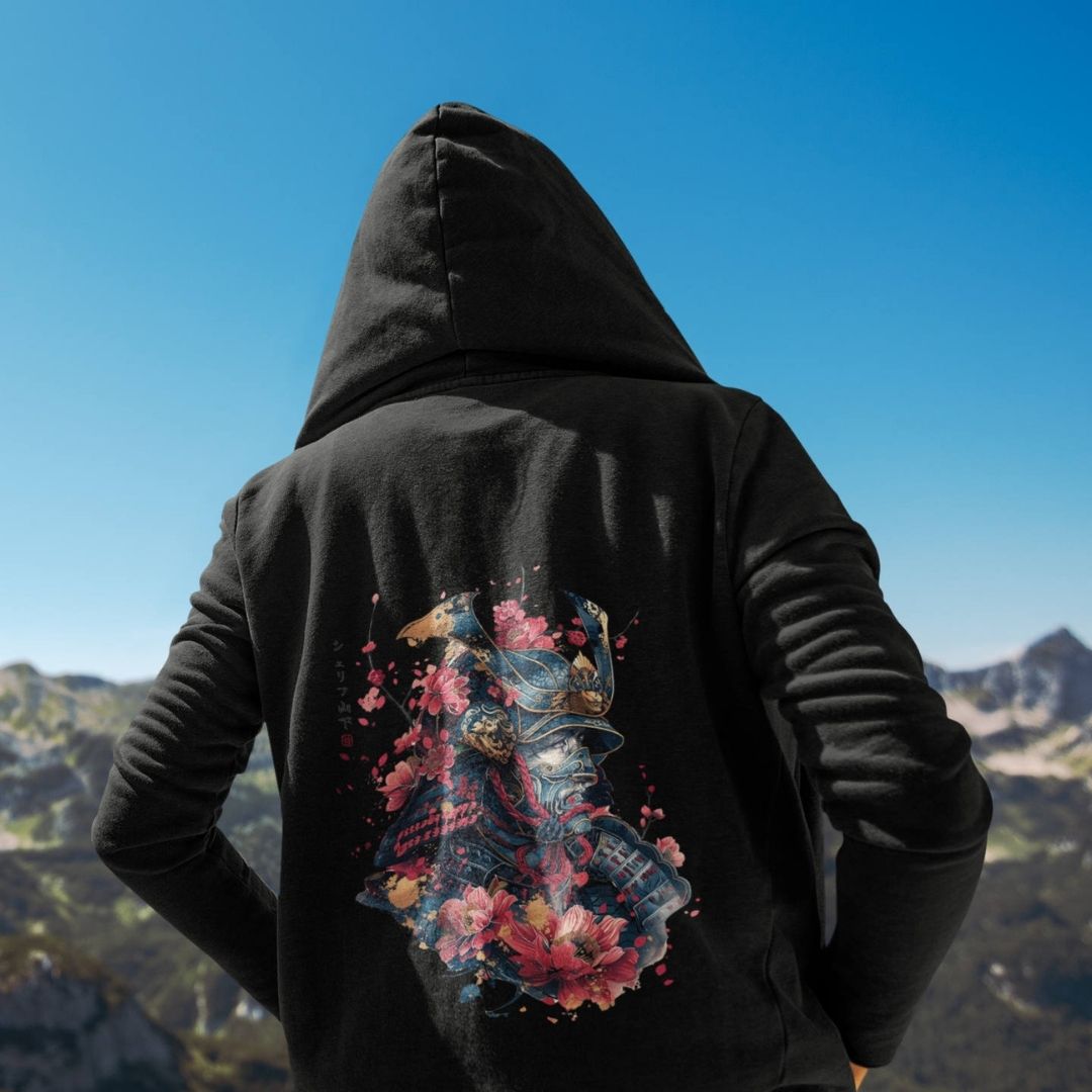 SAMURAI – Visible Sign Hoodie (Unisex, Schwarz, Backprint) | YAMASHITA