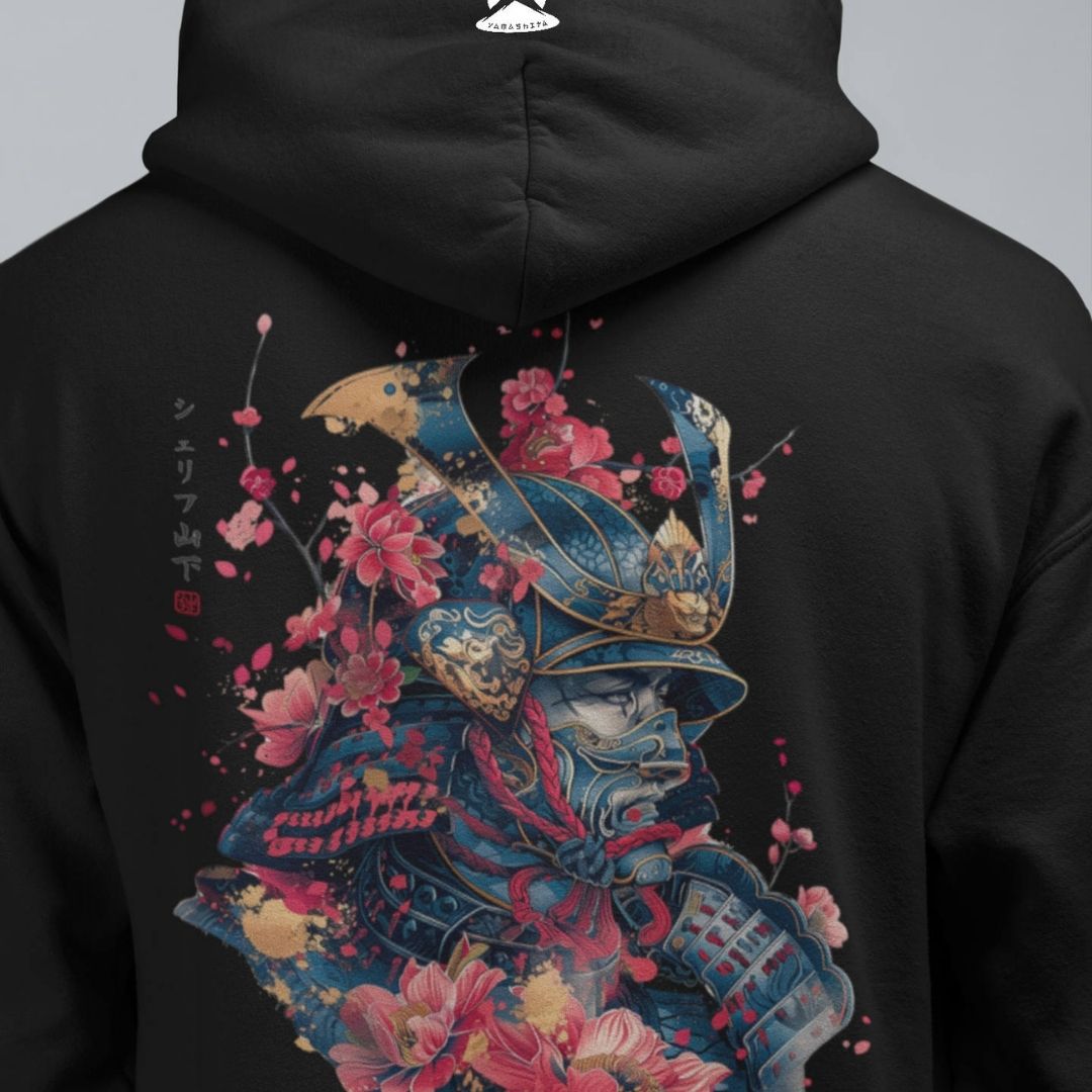 SAMURAI – Visible Sign Hoodie (Unisex, Schwarz, Backprint) | YAMASHITA