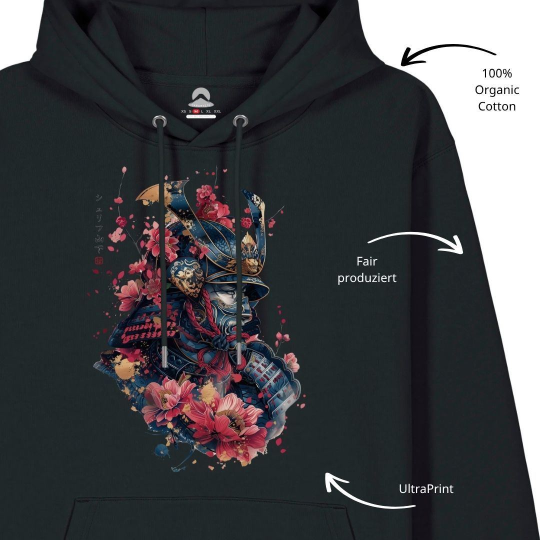 SAMURAI – Visible Sign Hoodie (Unisex, Schwarz, Frontprint) | YAMASHITA