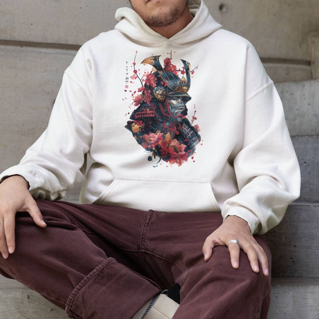 SAMURAI – Visible Sign Hoodie (Unisex, Off-White, Frontprint) | YAMASHITA