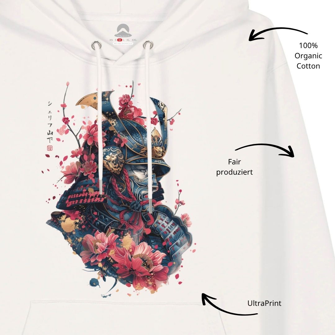 SAMURAI – Visible Sign Hoodie (Unisex, Off-White, Frontprint) | YAMASHITA