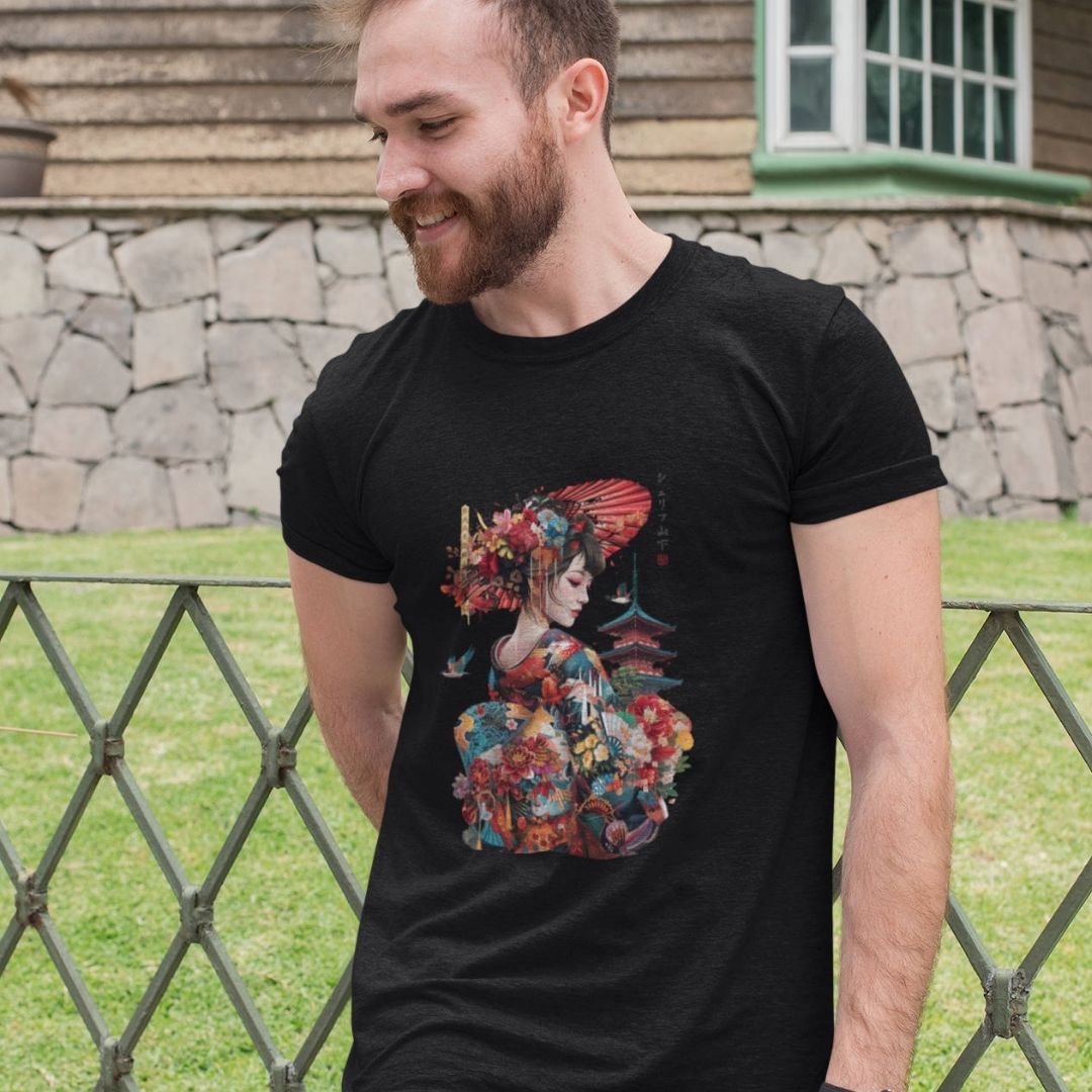 GEISHA & TEMPLE – Visible Sign T-Shirt (Herren, Schwarz) | YAMASHITA
