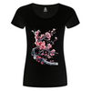 Japan Kirschblüten Damen T-Shirt "Cherry Blossom - Sakura" im Tattoo-Style von YAMASHITA in schwarz