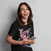 Damen T-Shirt "Cherry Blossom" YAMASHITA in schwarz, Größe M, Einzelstück