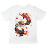 Japan Koi Premium T-Shirt "Dancing Koi" im Tattoo-Style von YAMASHITA für Kinder in weiss