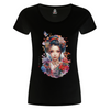 Japan Geisha Damen T-Shirt im Tattoo-Style von YAMASHITA in schwarz