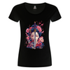 Japan Geisha Damen T-Shirt "Geisha & Sword" im Tattoo-Style von YAMASHITA in schwarz