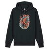 Japan Koi Premium Hoodie Unisex Damen Herren im Tattoo-Style von YAMASHITA in schwarz - Motiv vorne