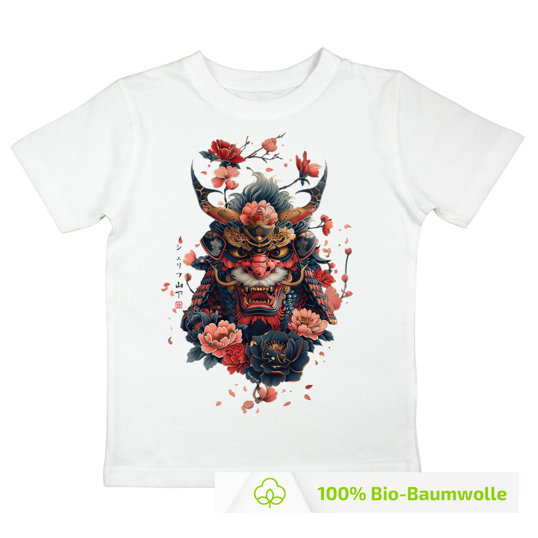 Japan Oni Premium T-Shirt im Tattoo-Style von YAMASHITA für Kinder in weiss