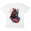 Japan Samurai T-Shirt im Tattoo-Style von YAMASHITA für Kinder in weiss