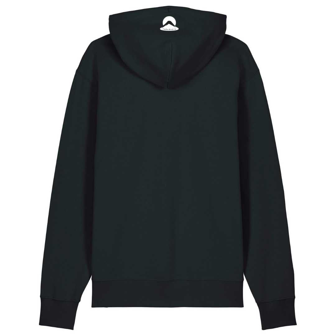 Japan Koi Hoodie Unisex Damen Herren "Dancing Koi"  im Tattoo-Style von YAMASHITA in schwarz - Motiv vorne