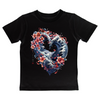 Japan Kanagawa T-Shirt "Wave Heart" im Tattoo-Style von YAMASHITA für Kinder in schwarz