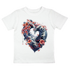Japan Kanagawa T-Shirt "Wave Heart" im Tattoo-Style von YAMASHITA für Kinder in weiss